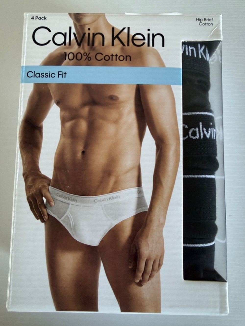 Calvin Klein White Classic Fit Cotton Hip Briefs (4-Pack)